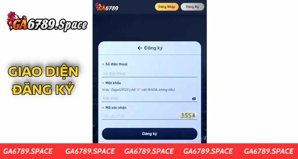 Điền đủ thông tin vào giao diện đăng ký